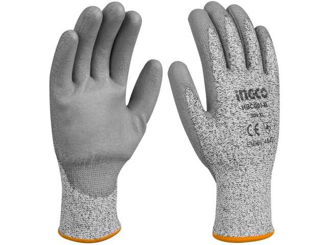 GUANTES GRIS RESISTENTE A CORTES HGCG01-XL INGCO  TALLE XL