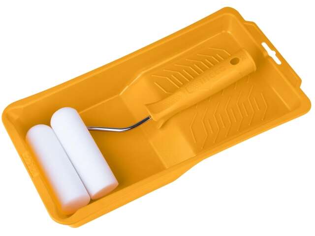 RODILLO INTERIOR 4 EN 1 POLYESTER/ESPUMA 10CM C/ BANDEJA PLASTICA KIT INGCO HKTCB041002